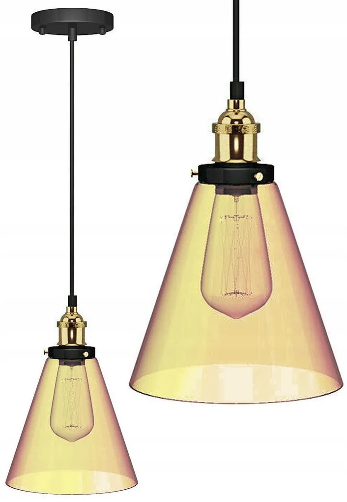 Hangende glazen plafondlamp VERTO A BROWN APP043-1CP