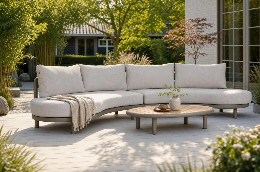Hoek loungeset 4 personen Aluminium Taupe Santika Furniture Santika