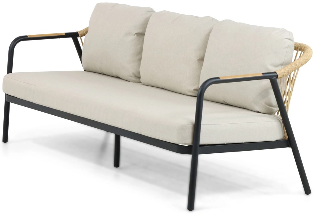 Stoel en Bank Loungeset 5 personen Aluminium/wicker Zwart Hartman Nice