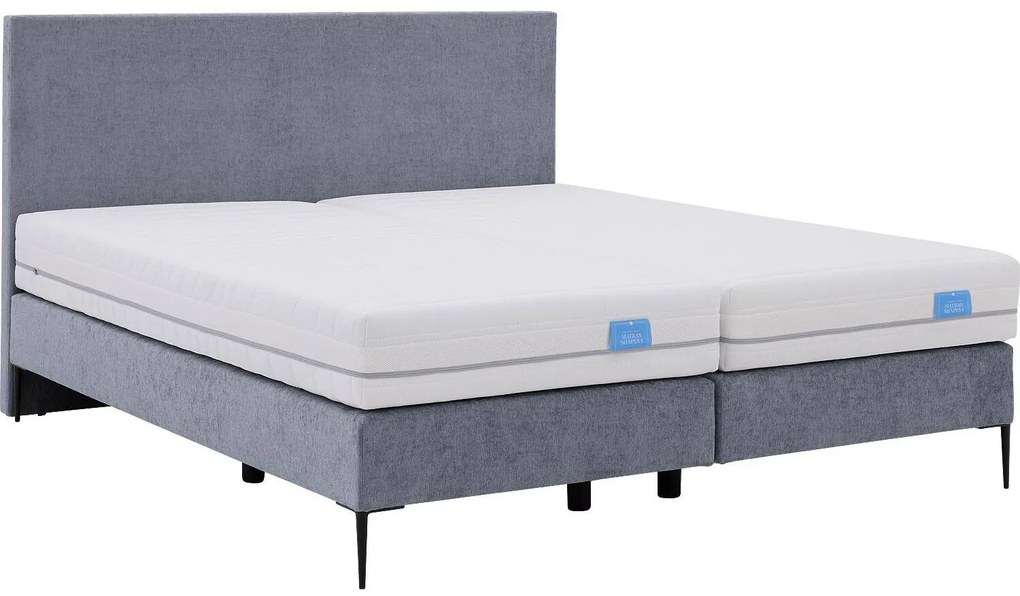 Goossens Boxspring Ease One Incl. Matras, Vlak 160 x 200 cm (=2x 80 x 200 cm) met hoofdbord + 2x matras shapes 1