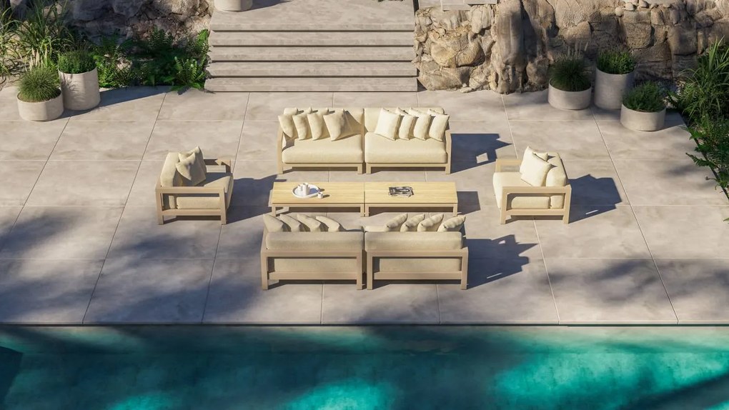 4 Seasons Outdoor Raffinato 4-zits loungebank latte SALE  Loungebank    beige weerbestendig