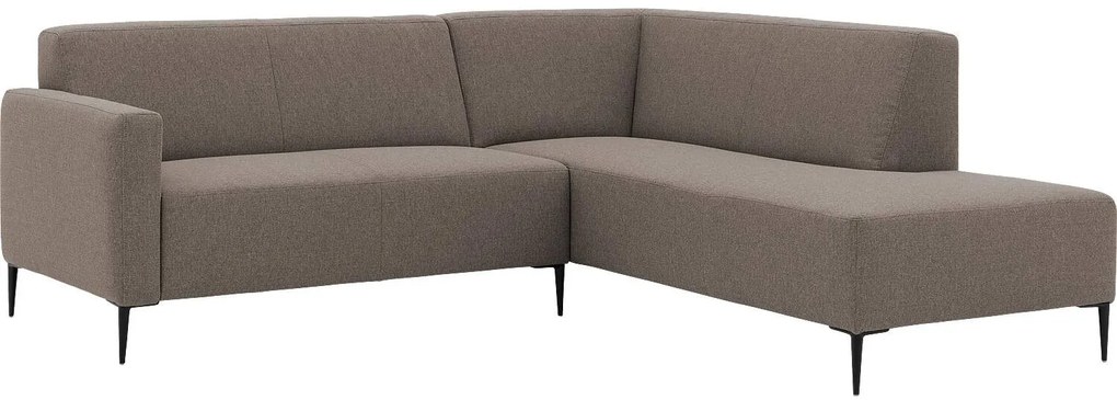 Goossens  Key West bruin, stof, 2-zits, modern design met ligelement rechts