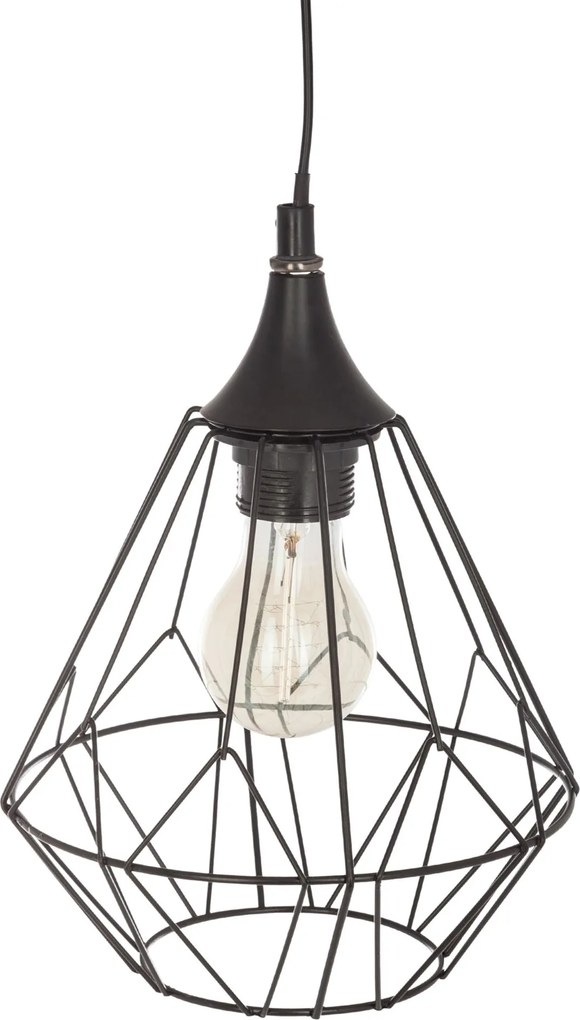 Atmosphera Flave Hanglamp - Zwart Metaal - Ø 19 cm - E27 Fitting