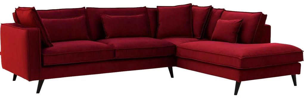 Goossens Bank Suite rood, stof, 2-zits, elegant chic met ligelement rechts