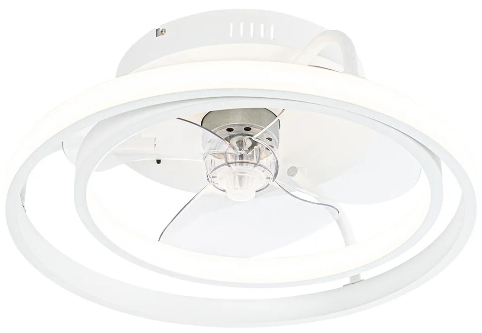 Plafondventilator met lamp wit 46.5cm incl. LED met afstandsbediening - Kees Design rond Binnenverlichting Lamp