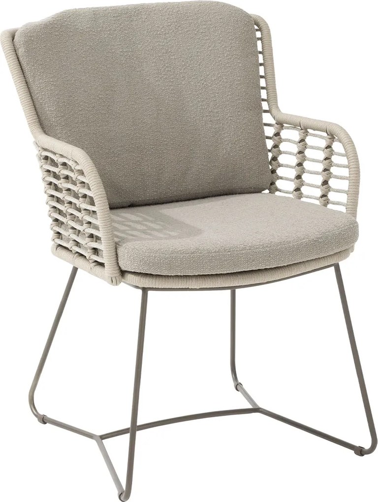4 Seasons Fabrice tuinset 5-delig - Prado tuintafel Ø130 cm - ceramic sabbia terre