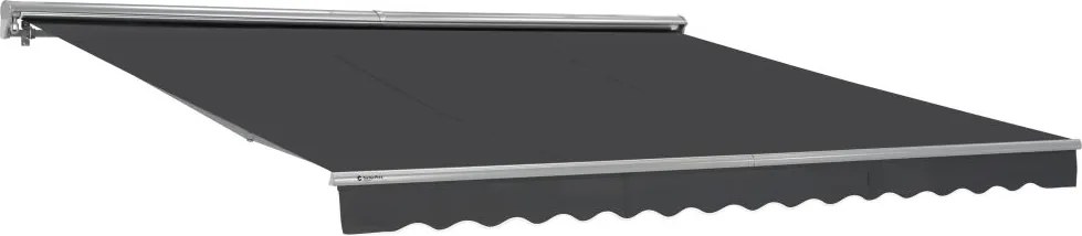 Grijze terraszonwering 395 x 300 cm met Garden Point cassette