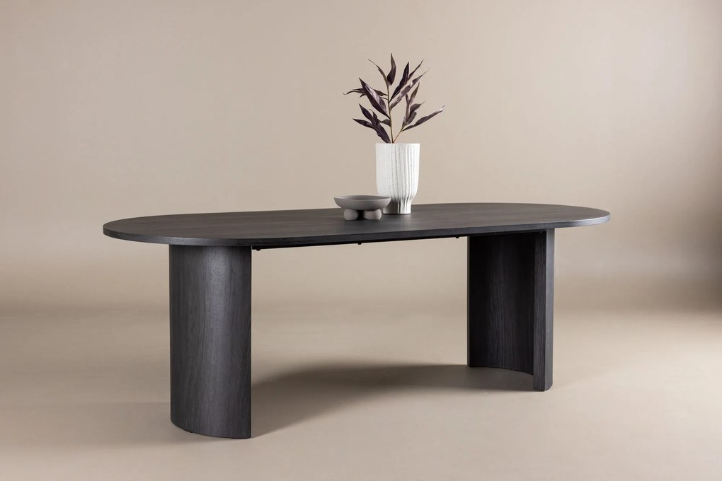 Jörn Ovale Eettafel - The Grand - Eikenhout Zwart Fineer - 220x100 cm - Jorn