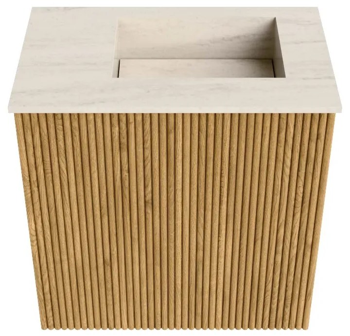 Mondiaz Joya DLux 40cm toiletmeubel oak met wastafel faye rechts 1 kraangat meli
