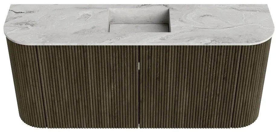 Mondiaz Joya DLux 95cm toiletmeubel ronding links/rechts shadow met wastafel faye midden zonder kraangat glace