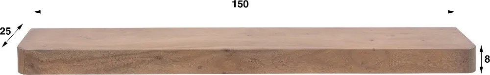 Wandplank Van Acaciahout 150cm - 150x25x8cm.