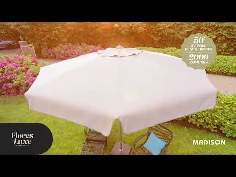Madison stokparasol Flores luxe Taupe 300 cm.