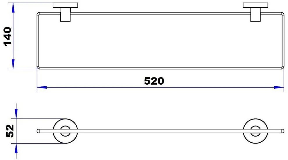 Plieger Vigo glazen planchet 50cm mat zwart