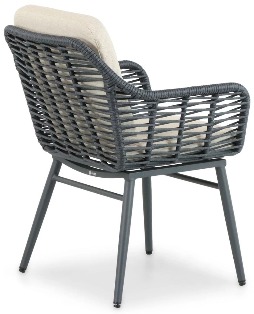 Tuinstoel Aluminium/rope Grijs-antraciet Coco Antoni