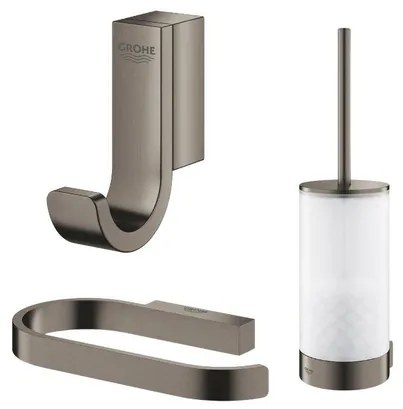 Grohe Selection Toiletaccessoires - closethouder - zonder klep - closetborstelset - handdoekhaak - hard graphite geborsteld (antraciet) SW444311/SW444378/SW444153