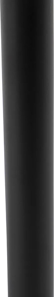 Tafellamp zwart met ovale velours kap zwart 35cm - Simplo