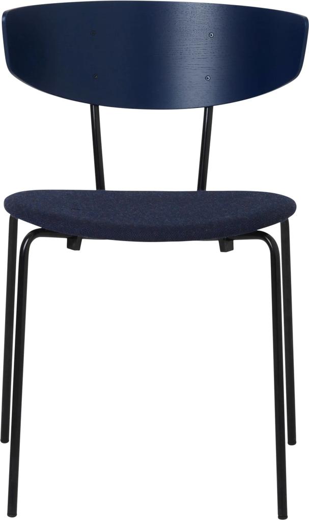 Ferm Living Herman gestoffeerde stoel donkerblauw