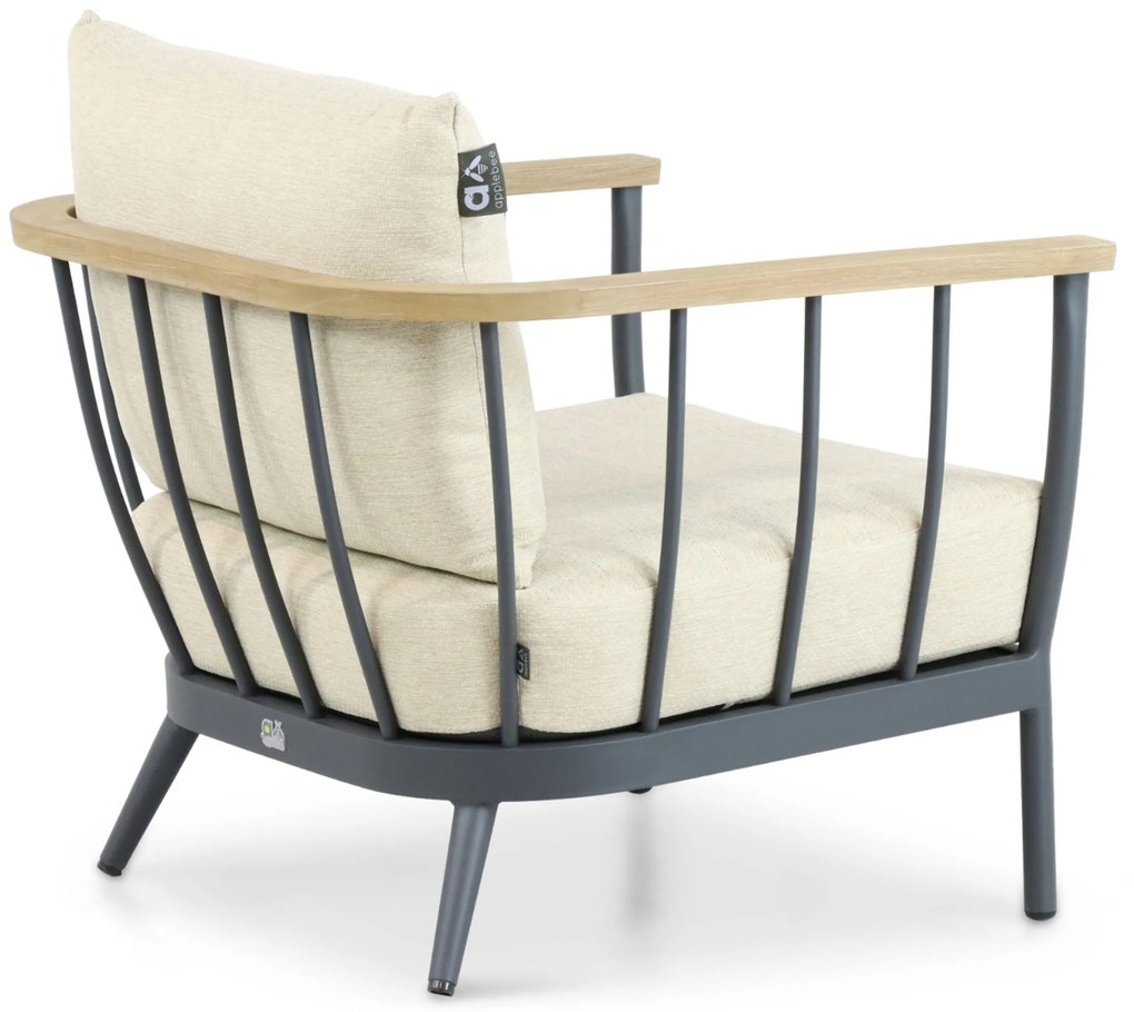 Stoel en Bank Loungeset 5 personen Aluminium/Teak Grijs Apple Bee Condor
