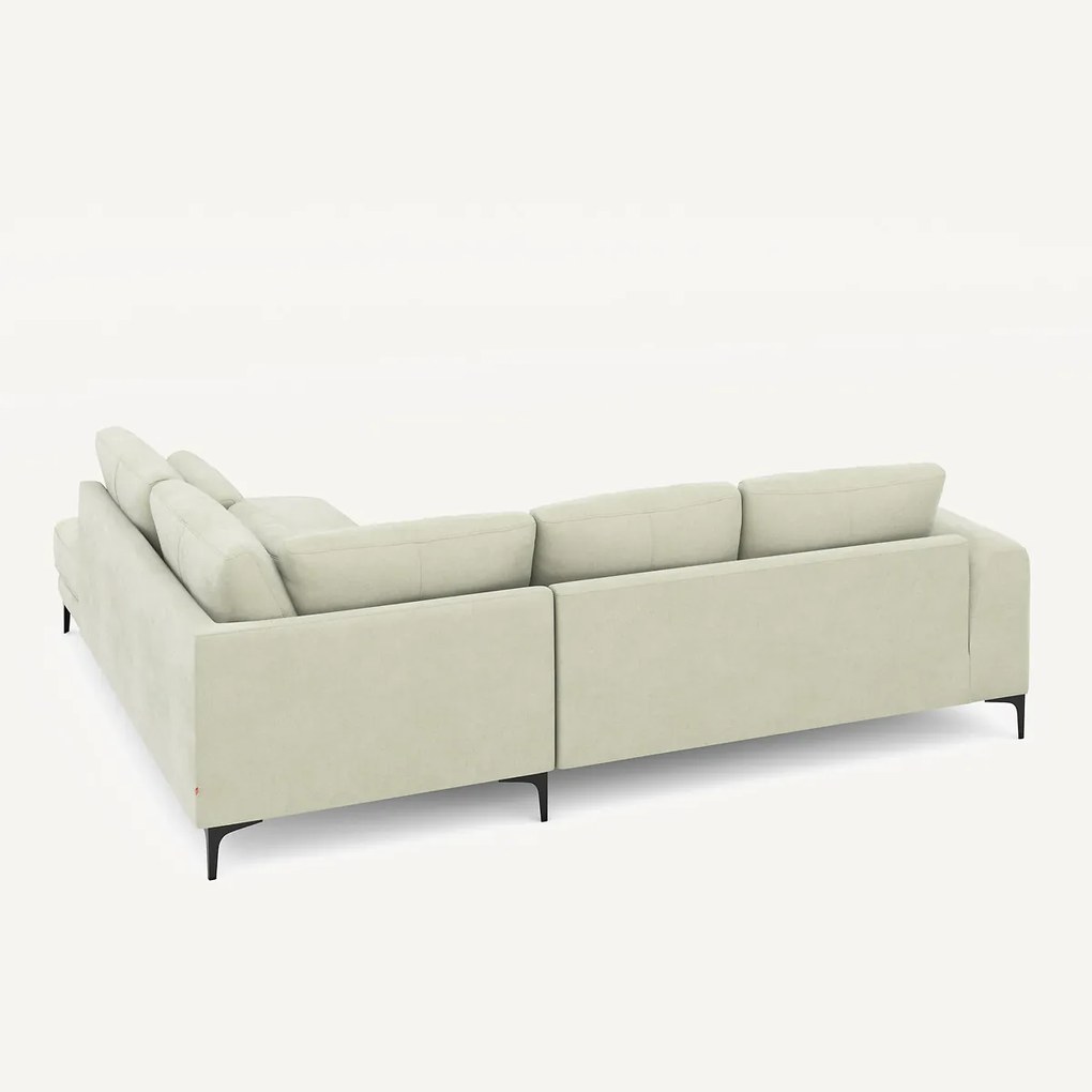 Rechtse hoekbank met leuning in stonewashed fluweel Marsile