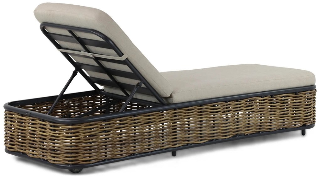 Lifestyle Garden Furniture Nice Ligbed Verstelbaar Aluminium/wicker Grijs