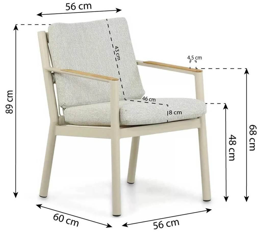 Tuinset 10 personen 400 cm Aluminium/rope Taupe Coco Sevilla/Brighton