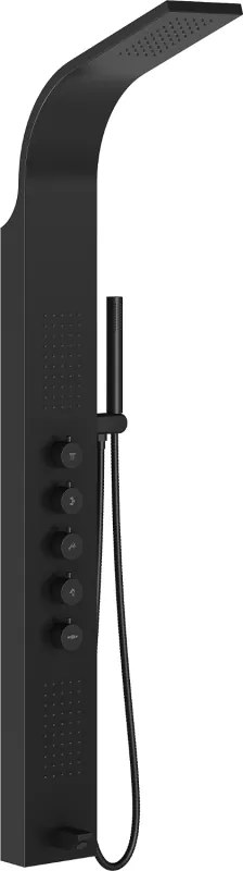 Mexen Timor douchepaneel met uitloop, zwart - 7621-04-70