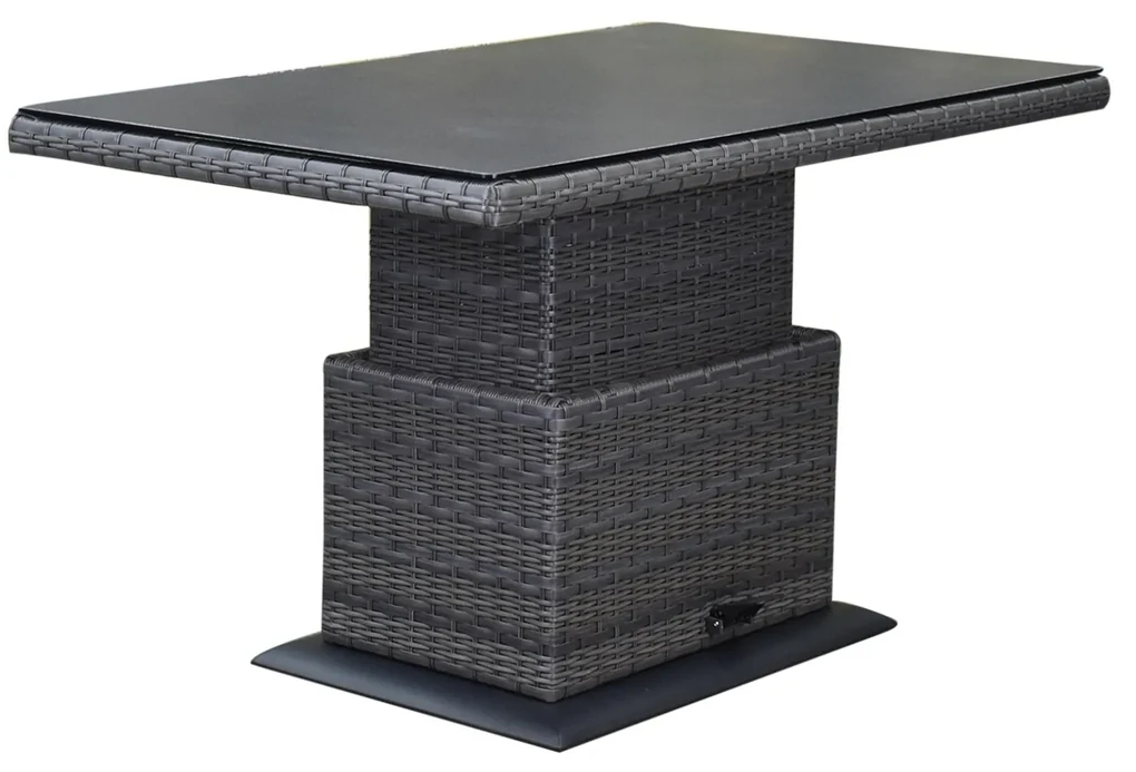 Miami lounge-diningtafel 140x85xH47-71 cm in hoogte verstelbaar antraciet