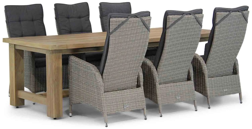 Tuinset 6 personen 260 cm Wicker Grijs Garden Collections Lincoln/Fourmile