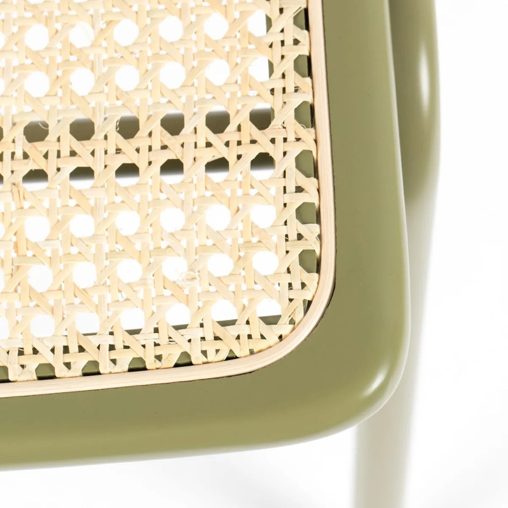 Zuiver Jort Rotan Eetkamerstoel Retro Groen