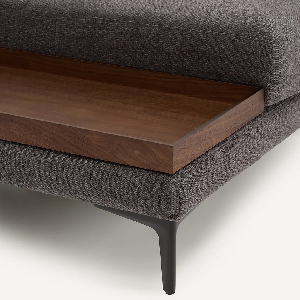 Voetensteun met dienblad, gevlochten polyester, MODERNISTE, ontwerp Emmanuel Gallina