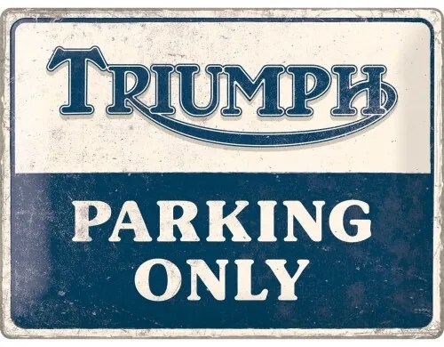 Metalen bord Triumph - Parking Only