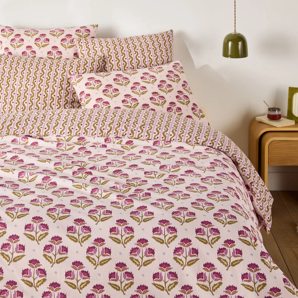 Dekbedovertrek in gewassen katoen, bloemenprint, ANTES