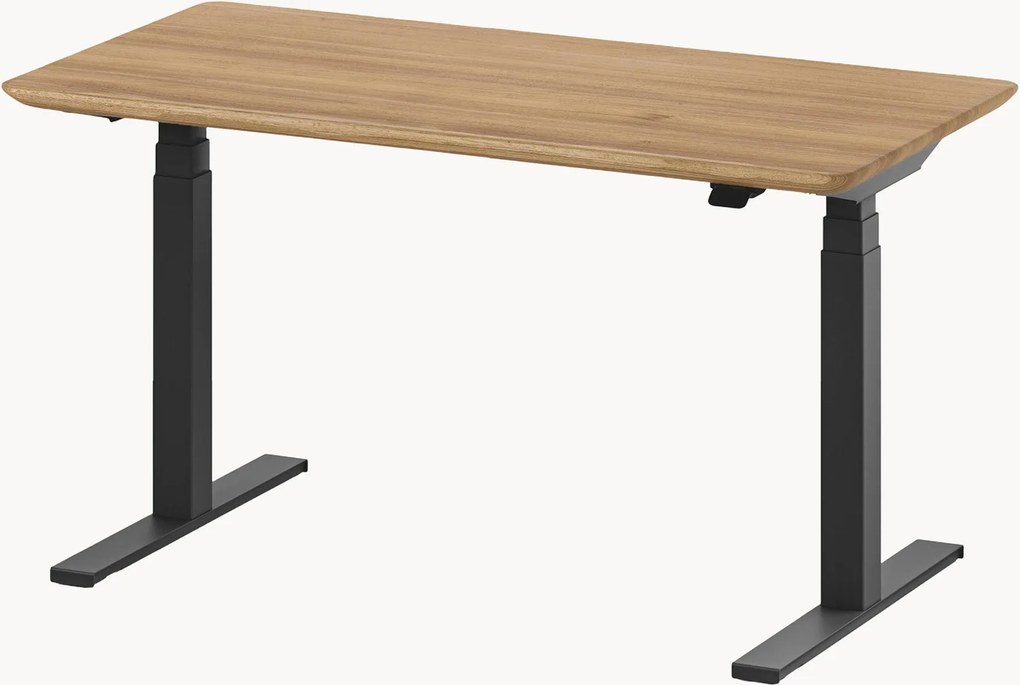 Handgemaakte zit-sta bureau Pro met eikenhouten blad, elektrisch in hoogte verstelbaar