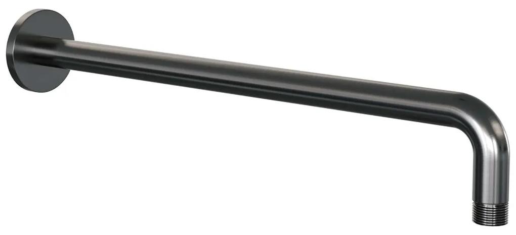Brauer Gunmetal Edition thermostatische inbouw regendouche met 3 standen handdouche, gebogen muurarm en hoofddouche 20cm set 57 gunmetal geborsteld PVD
