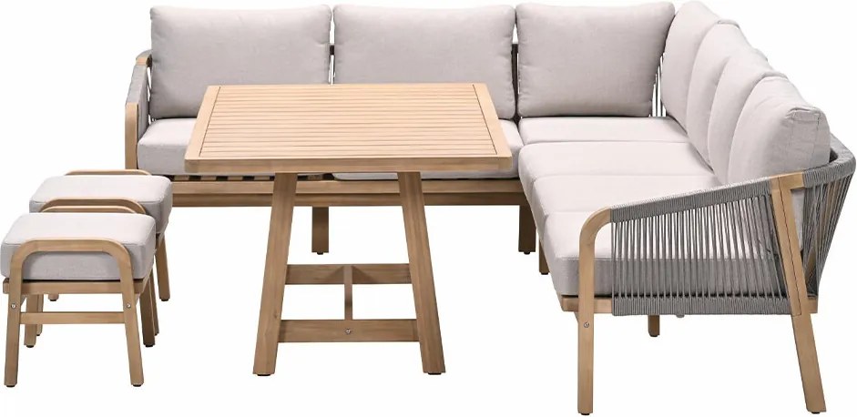 Garden Impressions Alora lounge dining set 5-delig links - grey sand