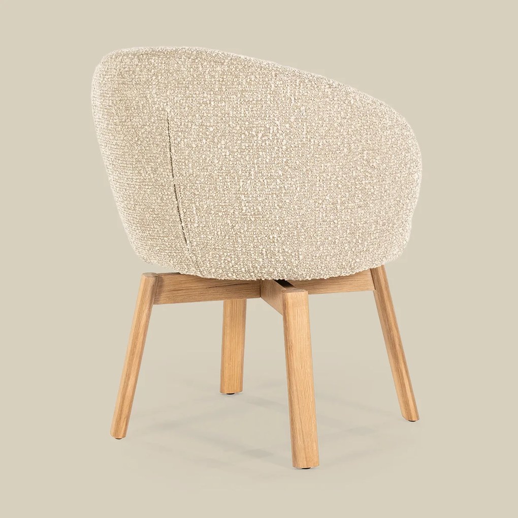 Eleonora Livia Eetstoel Hout Frame Taupe