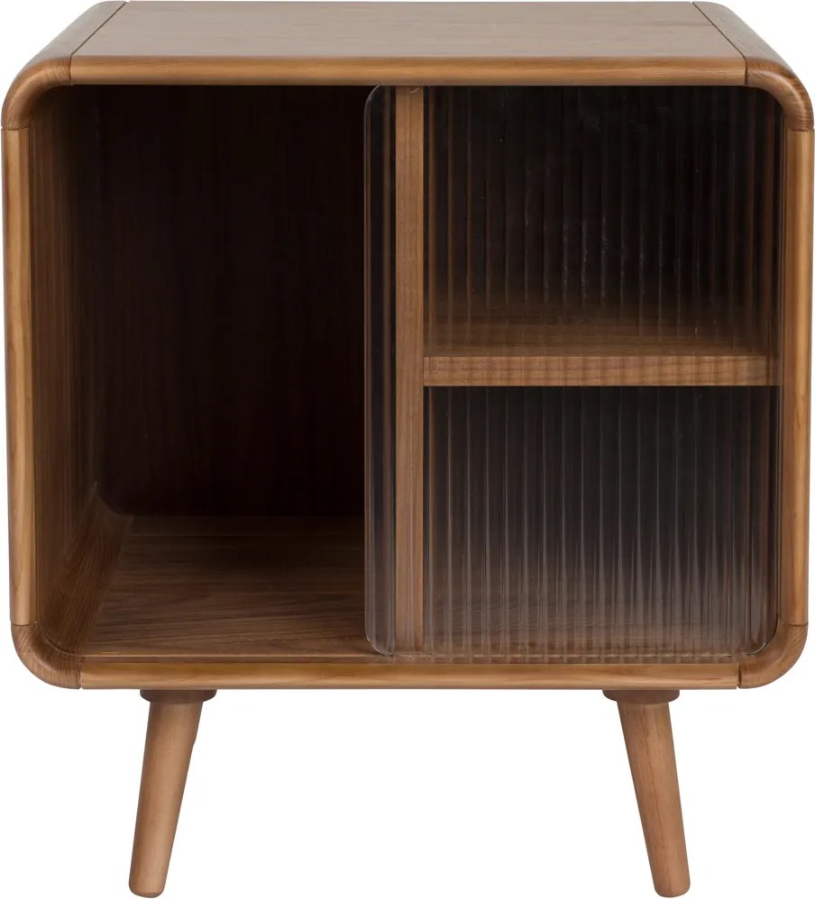 Zuiver Rise Walnut Design Nachkastje Gebogen Walnoot - 50x40x55cm.