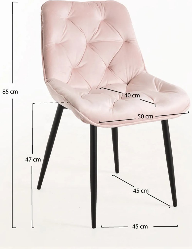 Pack 4 Miska Fluwelen Stoelen