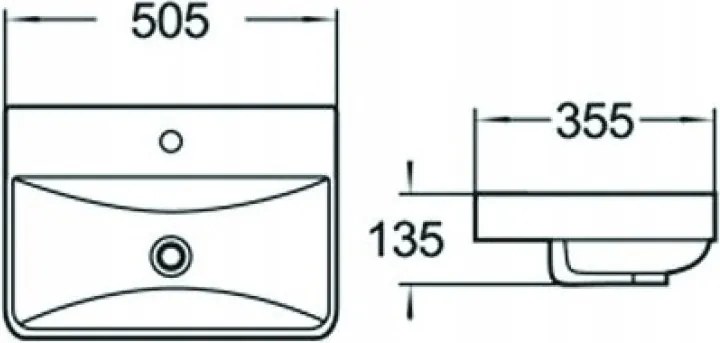 Mexen Dagna inbouw wastafel 50 x 35 cm, wit - 21995100