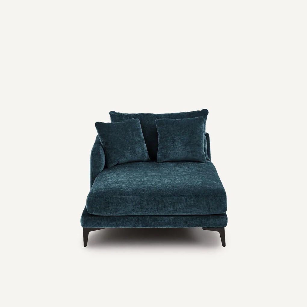 Longchair van fluweelmix, MODERNISTE, ontwerp Emmanuel Gallina