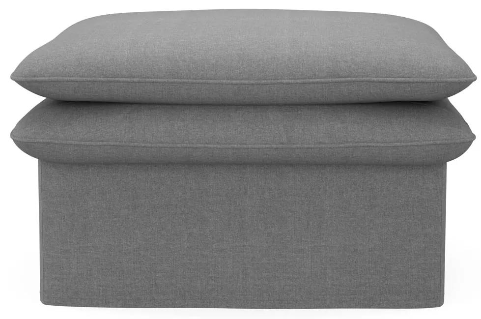 Rivièra Maison - Continental Footstool 105x90, Washed Cotton, Grey - Kleur: grijs