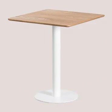 Square Bar Table In Ash Veneer Frappe ↔︎ 60 Cm & Wit - Sklum