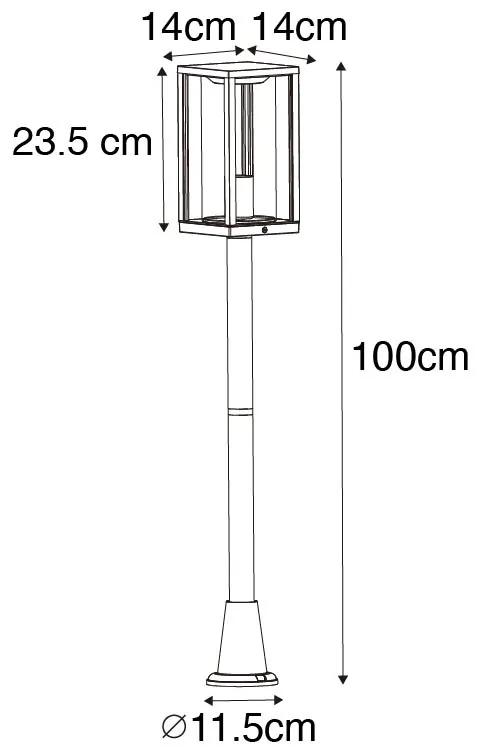 Industriële staande buitenlamp roestbruin 100 cm IP44 - Charlois Industriele / Industrie / Industrial E27 IP44 Buitenverlichting
