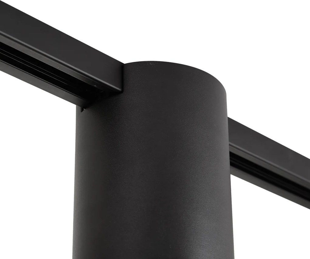 Modern railsysteem zwart met 2 spots 1-fase - Iconic Rondoo Up