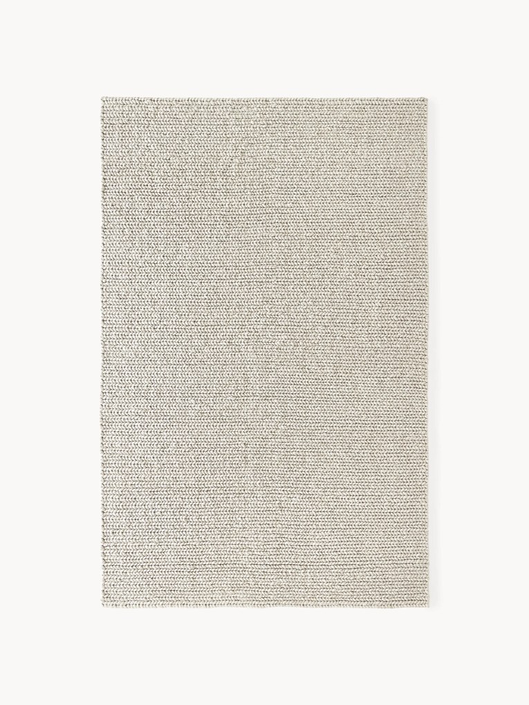 Dik gevlochten wollen vloerkleed Bruna