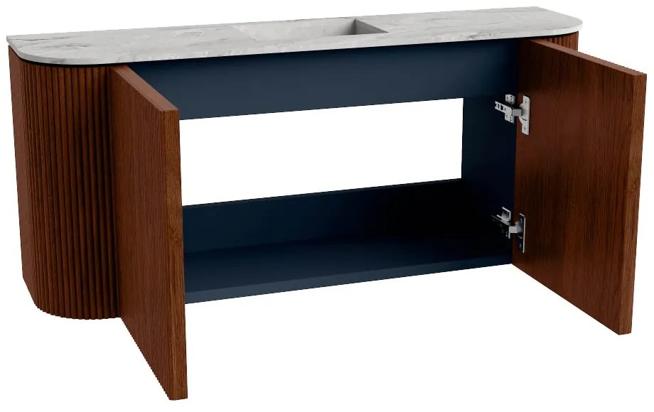 Mondiaz Joya DLux 95cm toiletmeubel ronding links/rechts ruby met wastafel faye midden 1 kraangat glace