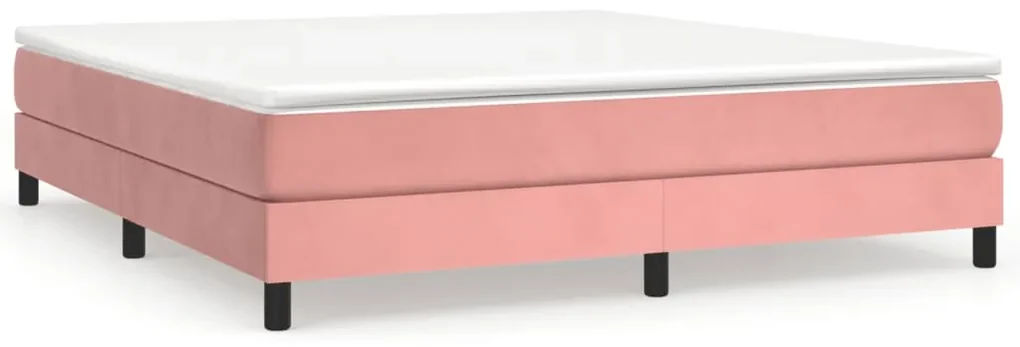vidaXL Boxspringframe fluweel roze 160x200 cm