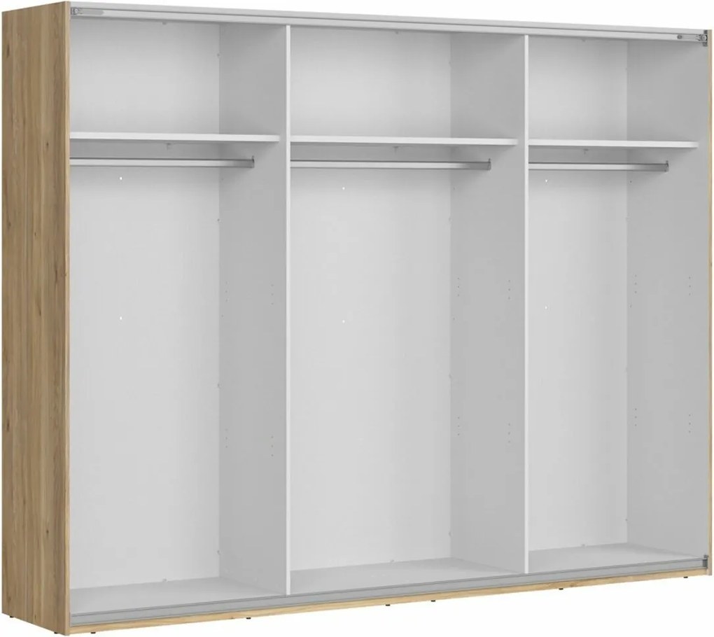 Kledingkast Luorlo 103, Eiken, Kasjmier, 211x270x61cm, 200.2 kg, Kledingkast deuren: Schuivend