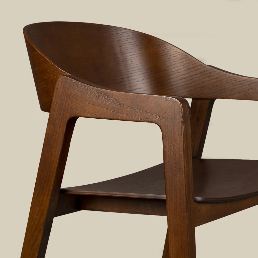 Dutchbone Westlake Stoel Van Gebogen Hout Walnoot