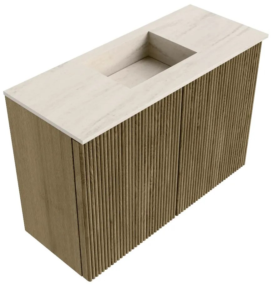 Mondiaz Joya DLux 60cm toiletmeubel dusk met wastafel faye midden 1 kraangat meli